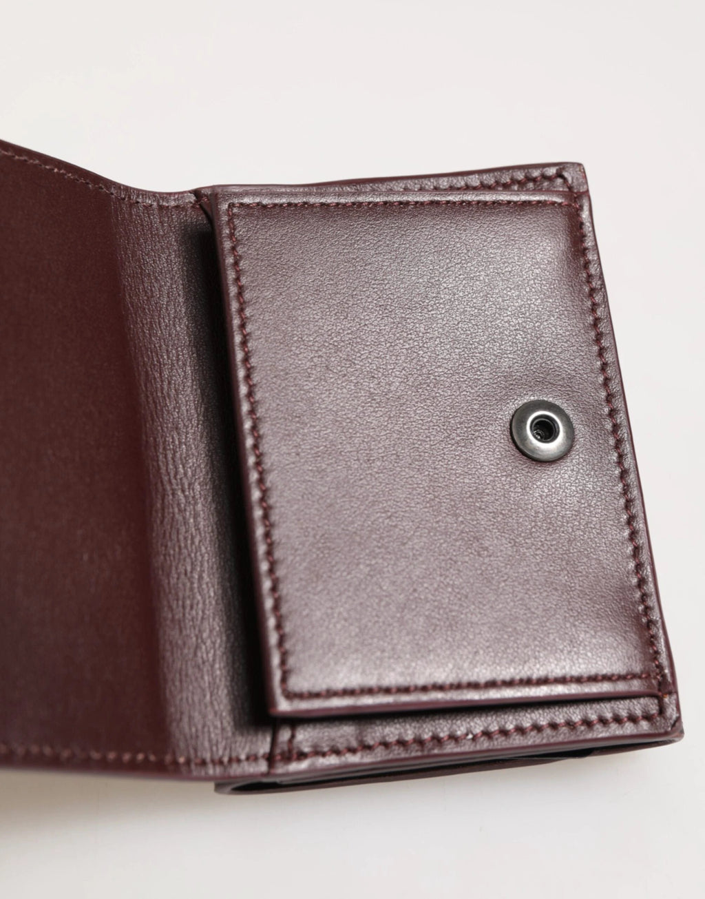 Dolce & Gabbana Leather Embossed Logo Trifold Men Card Holder Dark Brown by Dolce & Gabbana
