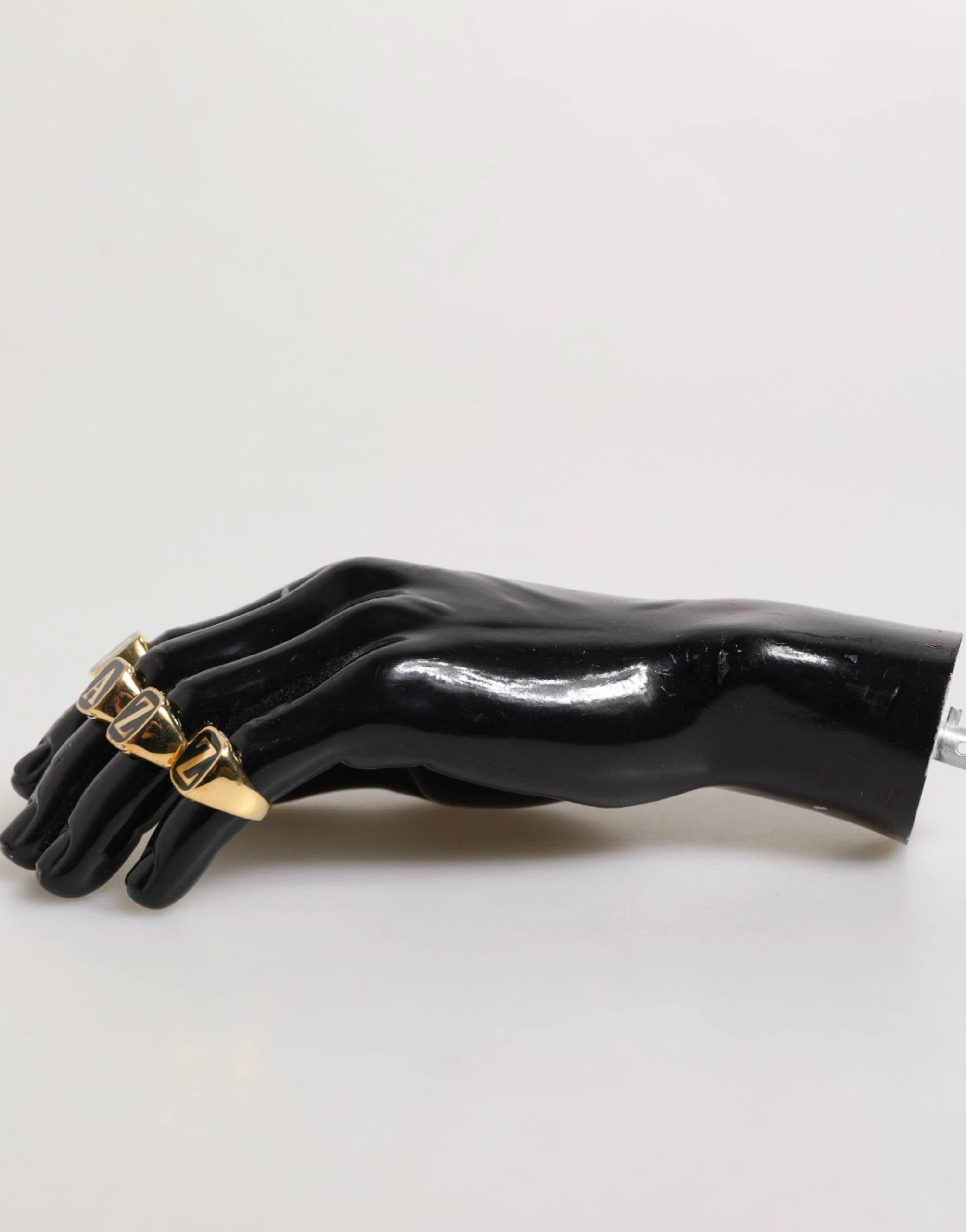 Dolce & Gabbana Gold Tone Brass JAZZ Letter Set 4 Pieces Adjustable Ring by Dolce & Gabbana