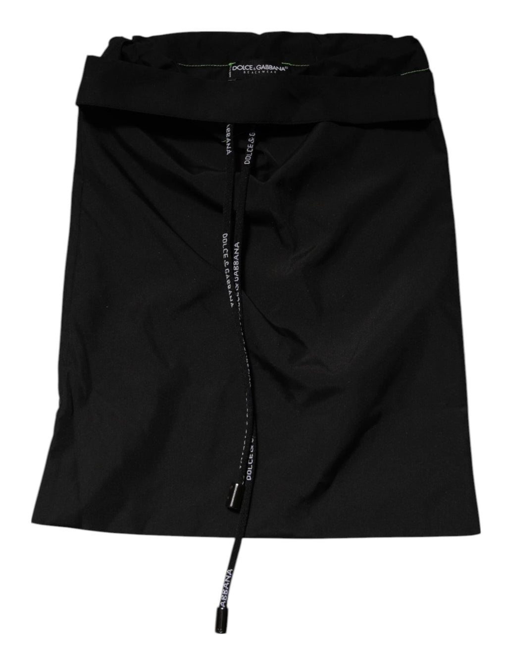 Dolce & Gabbana Black Green Logo Waistband Beachwear Short Swimwear by Dolce & Gabbana