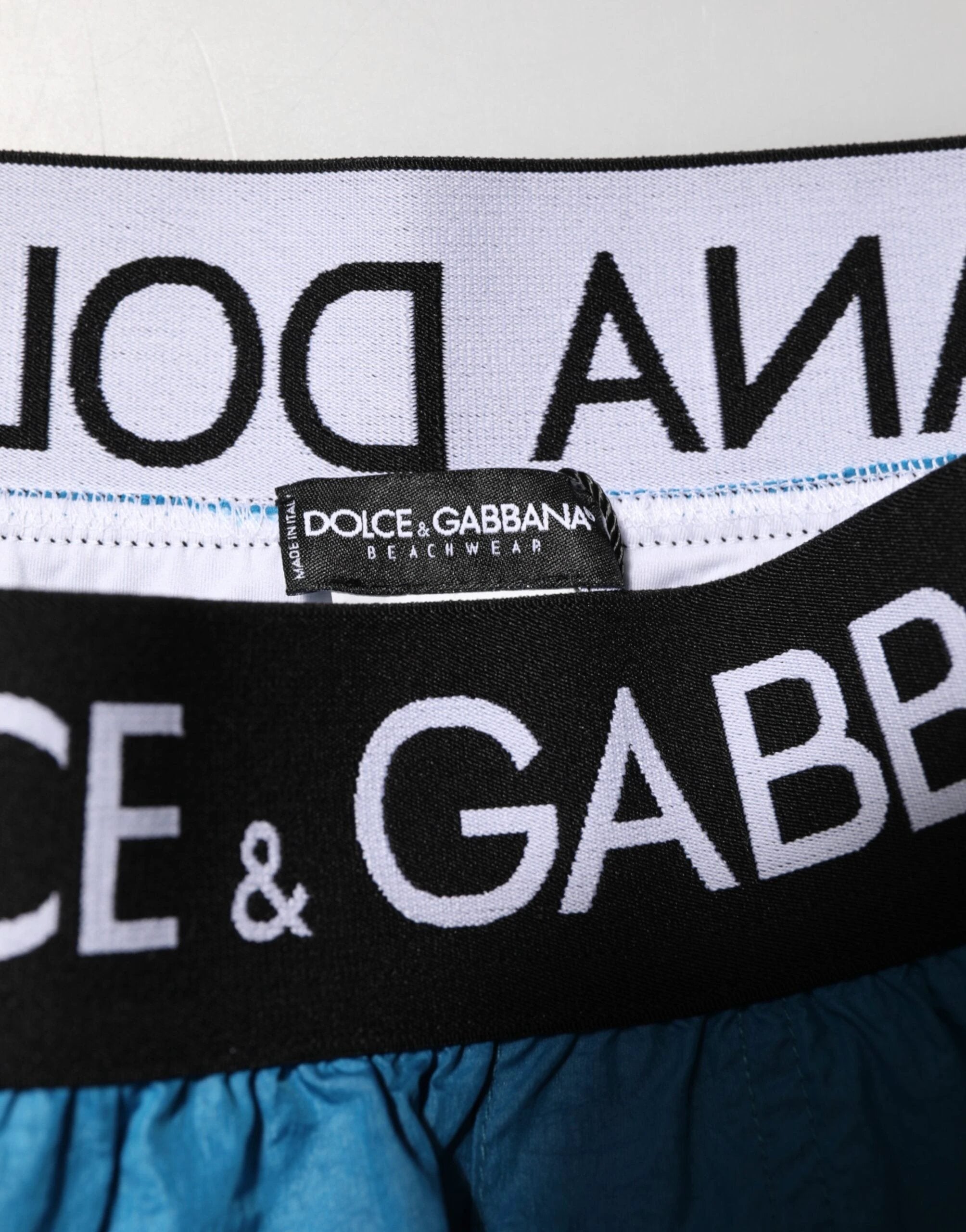 Dolce & Gabbana Blue Logo Waistband Beachwear Shorts Swimwear by Dolce & Gabbana