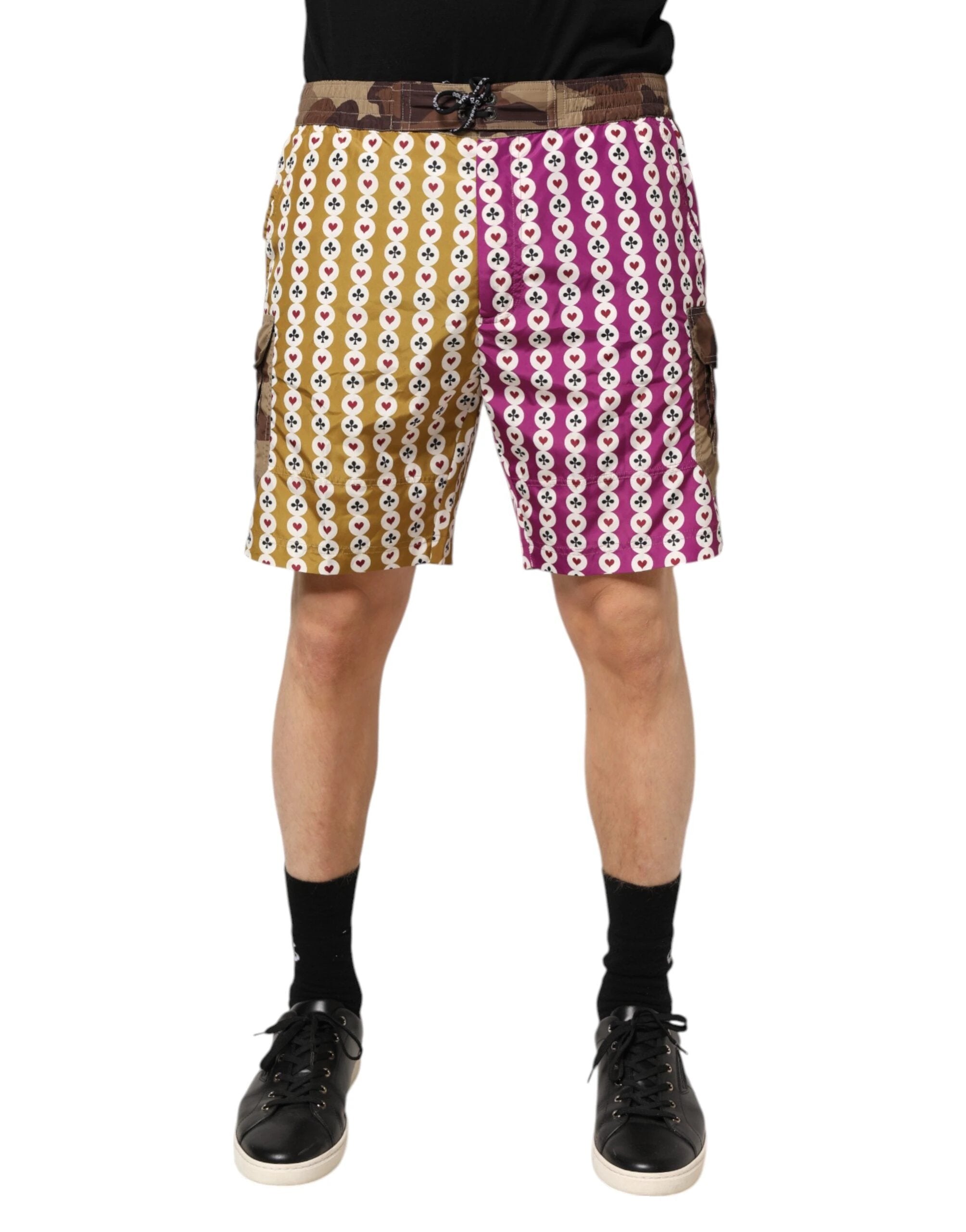 Dolce & Gabbana Multicolor Playing Card Camouflage Shorts Swimwear by Dolce & Gabbana