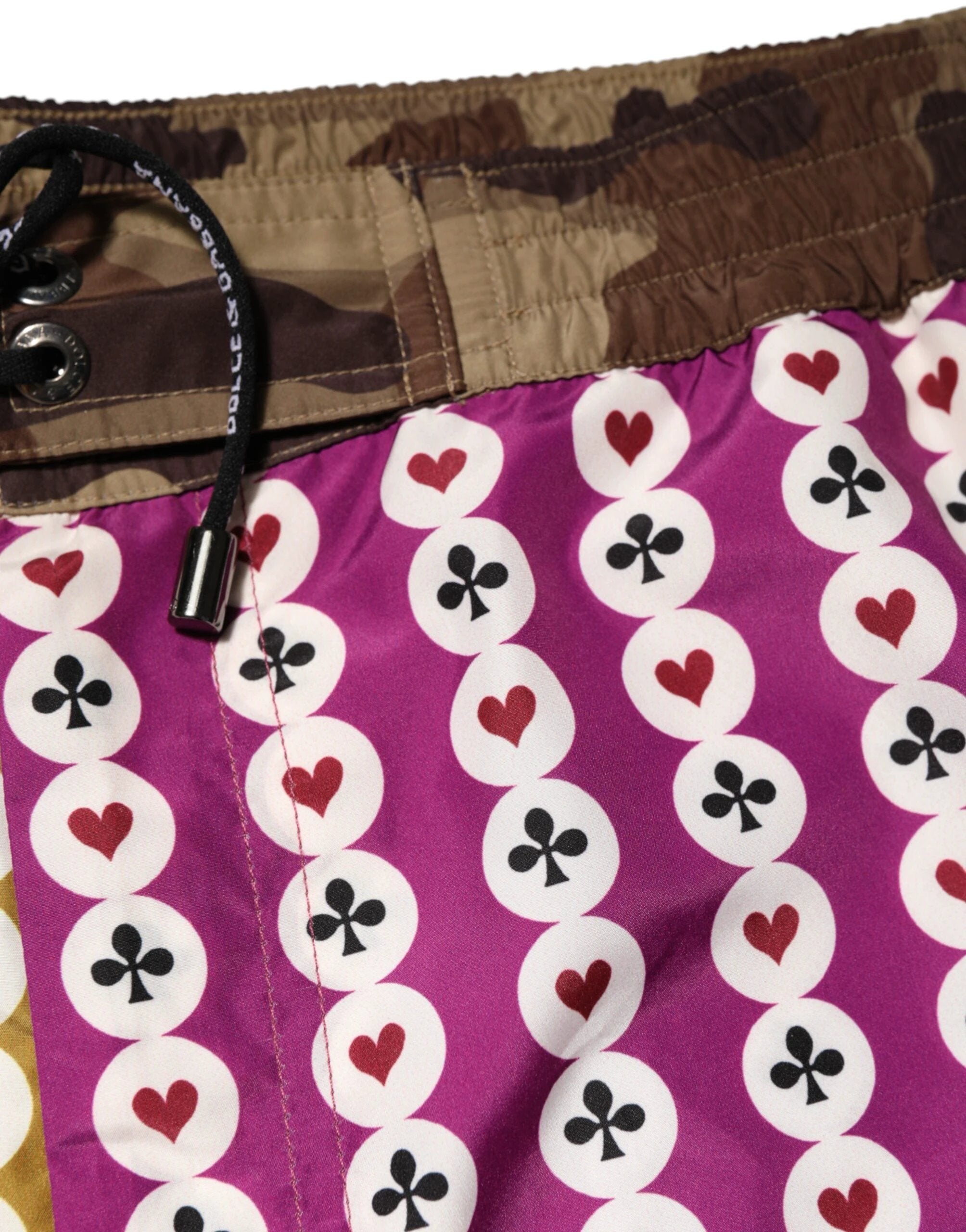 Dolce & Gabbana Multicolor Playing Card Camouflage Shorts Swimwear by Dolce & Gabbana