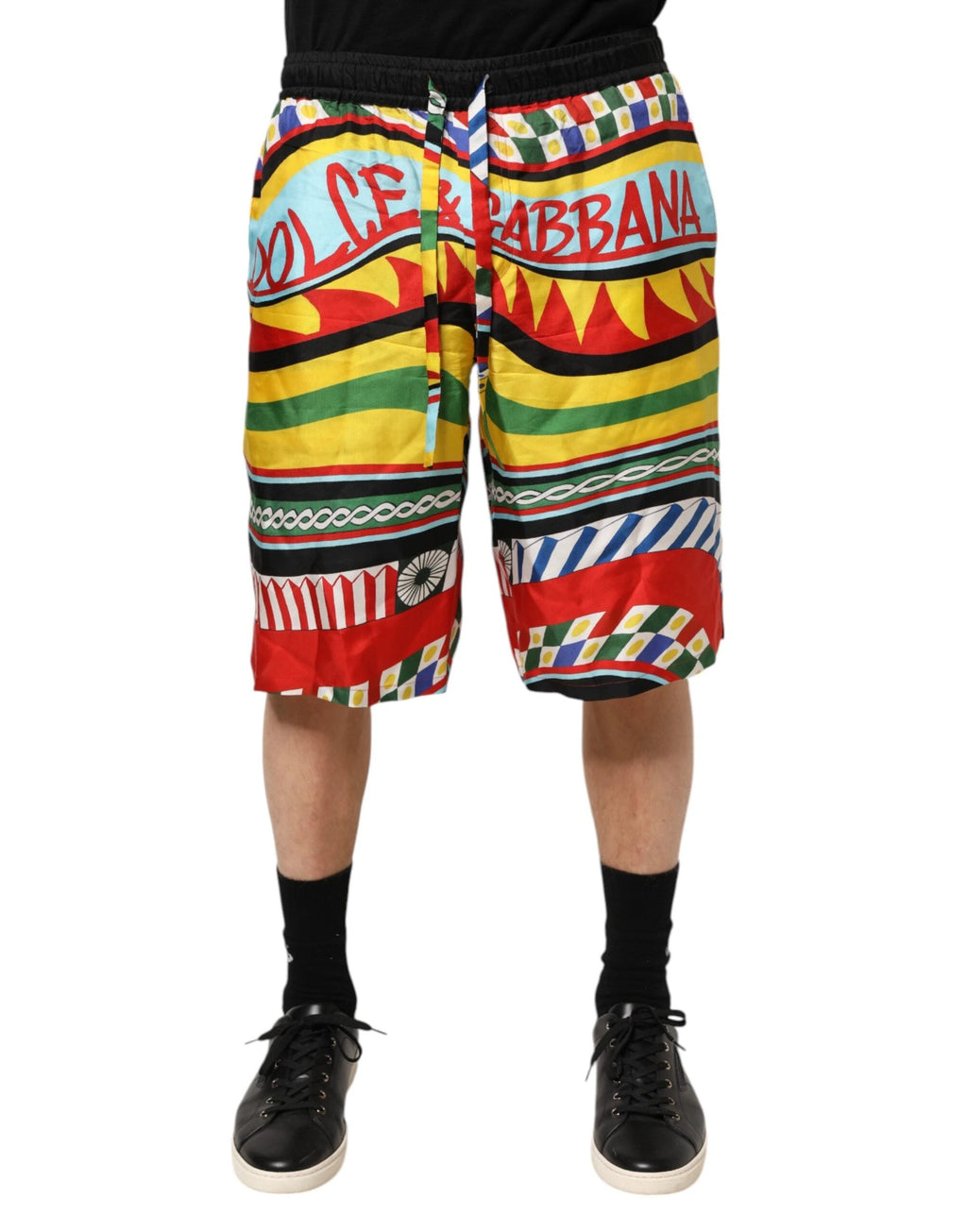 Dolce & Gabbana Multicolor Sicilian Carretto Shorts Swimwear by Dolce & Gabbana