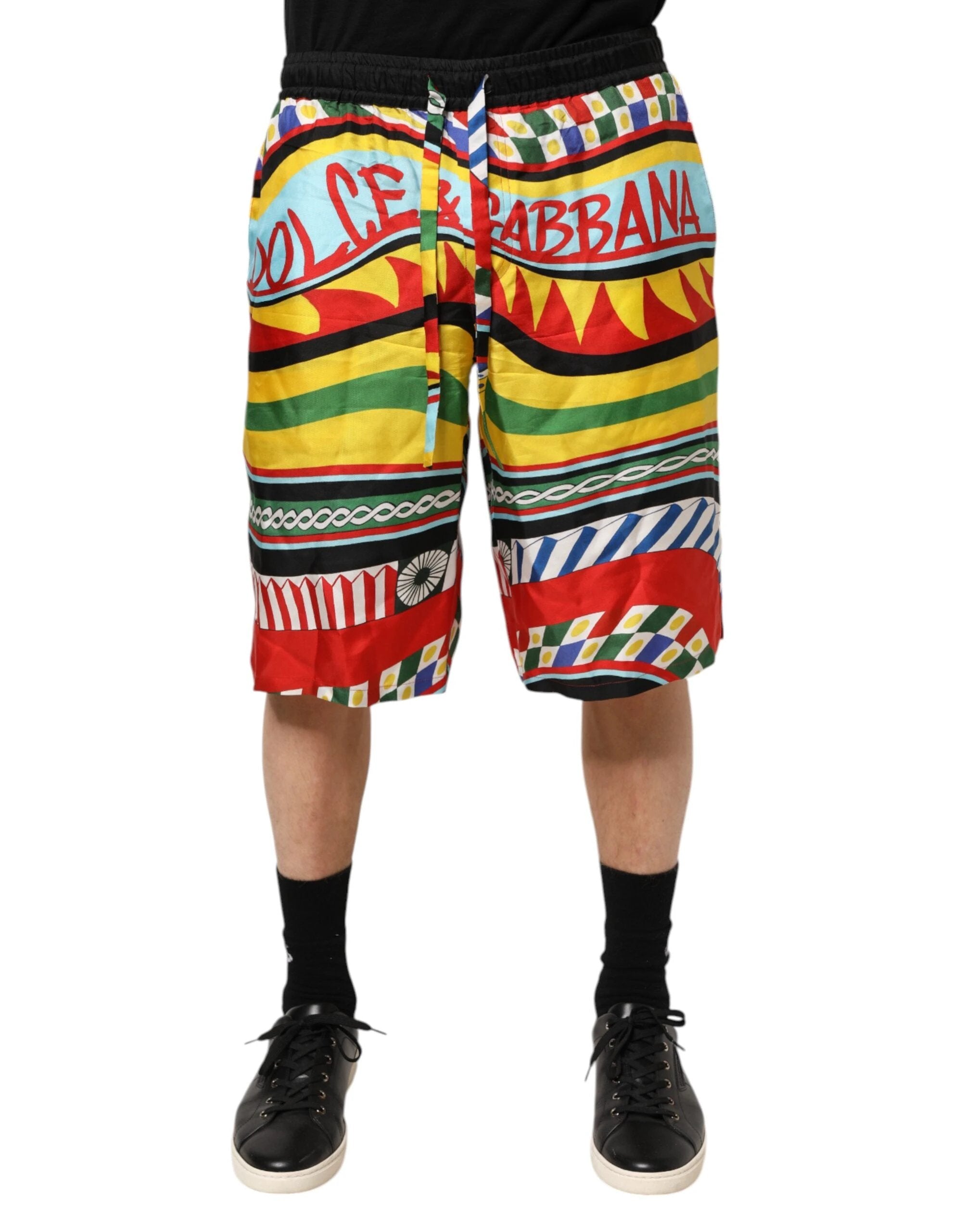 Dolce & Gabbana Multicolor Sicilian Carretto Shorts Swimwear by Dolce & Gabbana