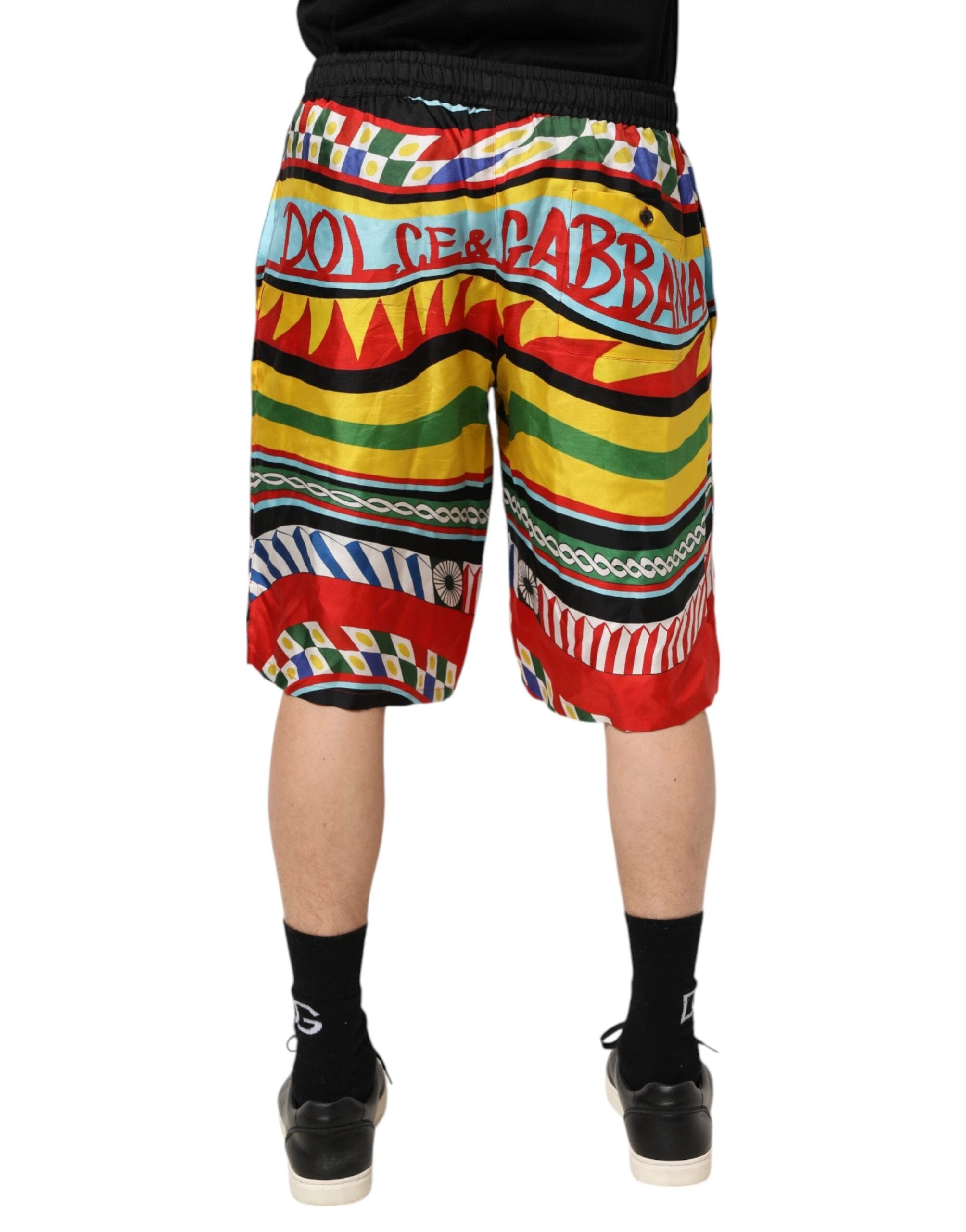 Dolce & Gabbana Multicolor Sicilian Carretto Shorts Swimwear by Dolce & Gabbana