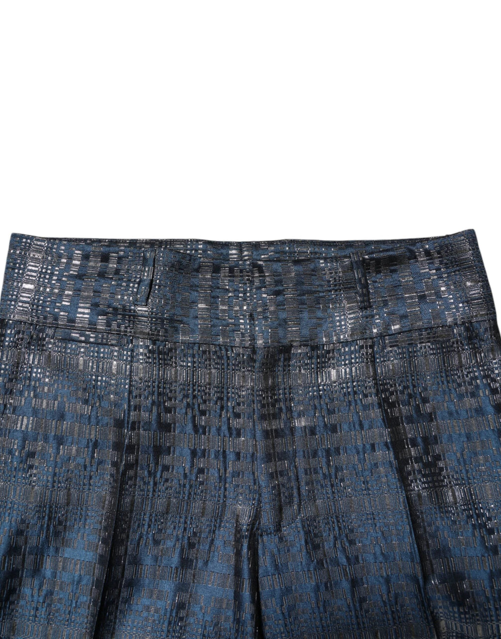 Dolce & Gabbana Blue Silver Shiny Silk Skinny Men Trouser Pants by Dolce & Gabbana