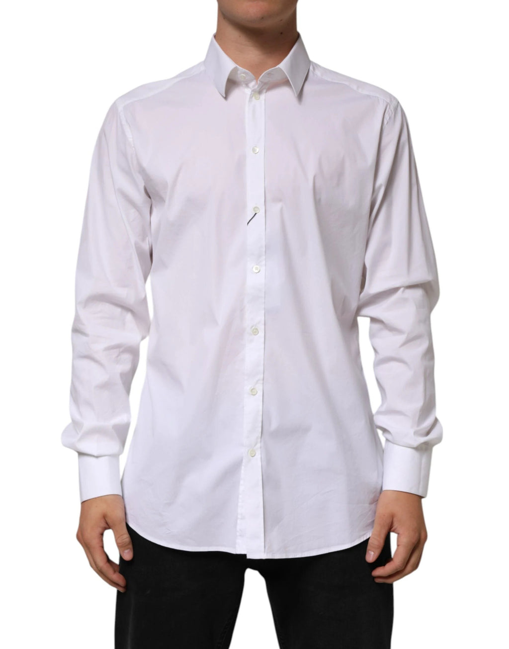 Dolce & Gabbana White Cotton GOLD Long Sleeves Formal Shirt by Dolce & Gabbana