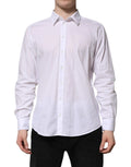 Dolce & Gabbana White Cotton STAFF Long Sleeves Forma Shirt by Dolce & Gabbana