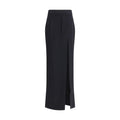 Jupe longue en laine polaire noire Alessandra Rich