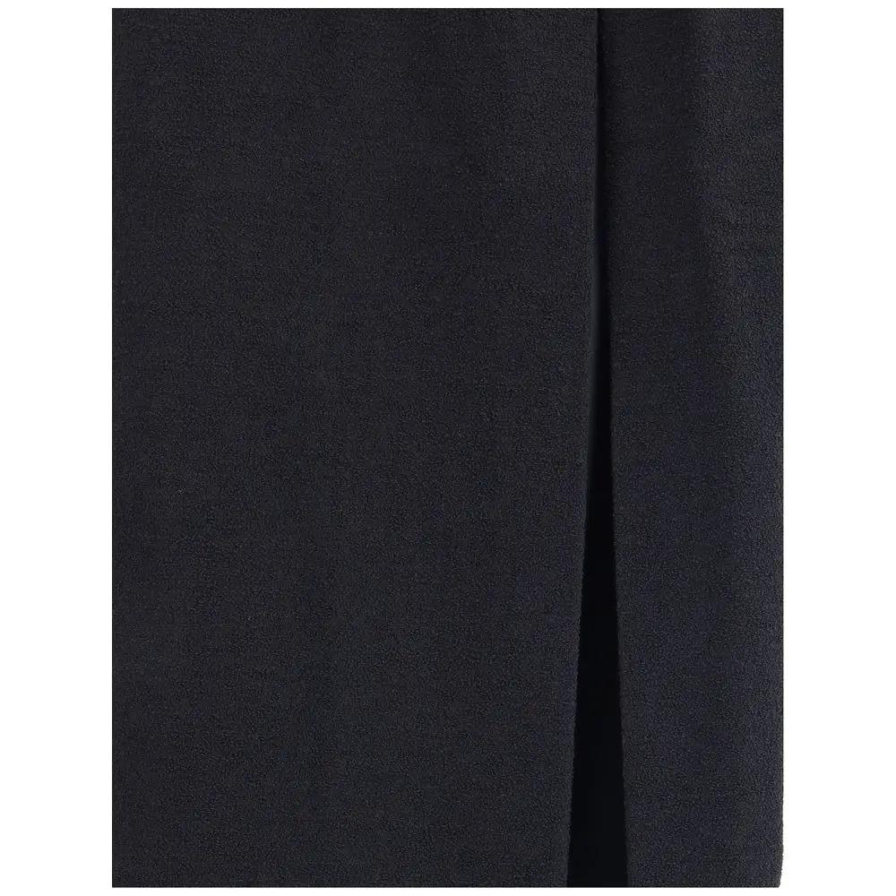 Jupe longue en laine polaire noire Alessandra Rich
