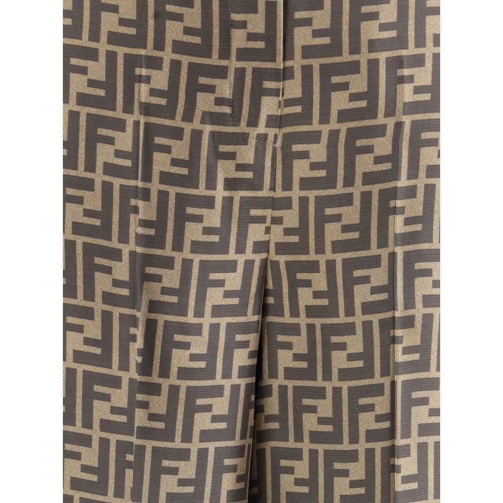 Fendi Brown Silk Casual Pants