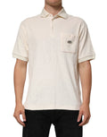 Dolce & Gabbana Ivory Cotton Terry Logo Pocket Polo T-shirt by Dolce & Gabbana