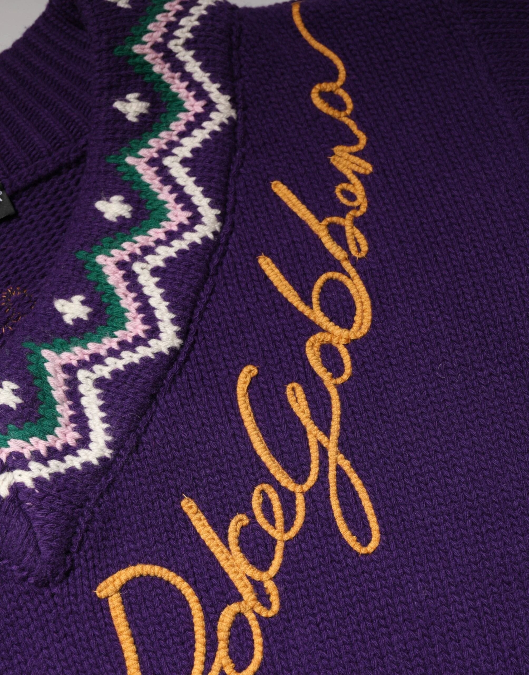 Dolce & Gabbana Purple Wool DG Logo Men Knit Pullover Sweater by Dolce & Gabbana