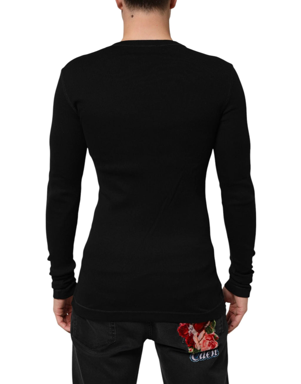 Dolce & Gabbana Black Cotton Button Up Men Cardigan Sweater by Dolce & Gabbana
