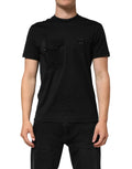 Dolce & Gabbana Black Cotton Embroidered DG Logo Pocket T-shirt by Dolce & Gabbana