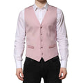 Dolce & Gabbana Pink Wool Dress Formal Men Waistcoat Vest by Dolce & Gabbana