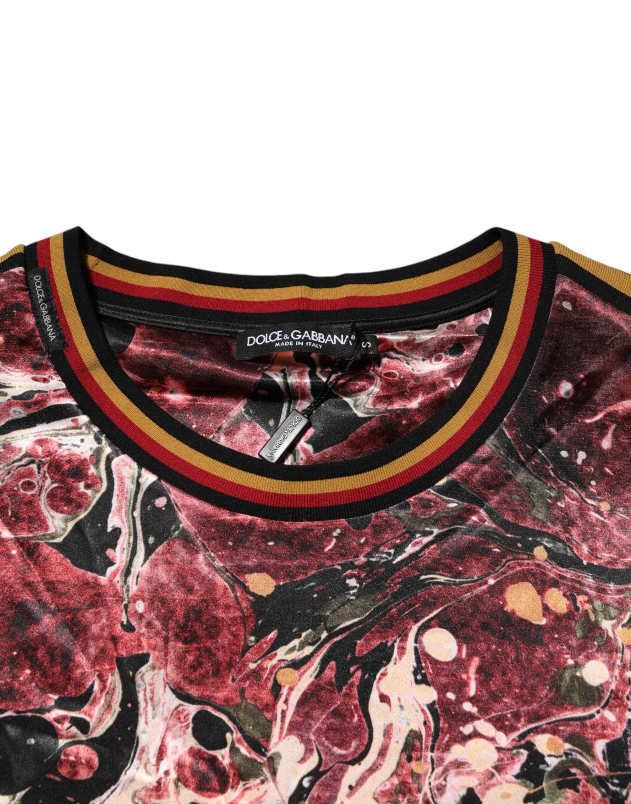 Dolce & Gabbana Multicolor Polyester Marble Print Oversize T-shirt by Dolce & Gabbana