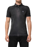 Dolce & Gabbana Gray Cotton Crown Collared Men Polo T-shirt by Dolce & Gabbana
