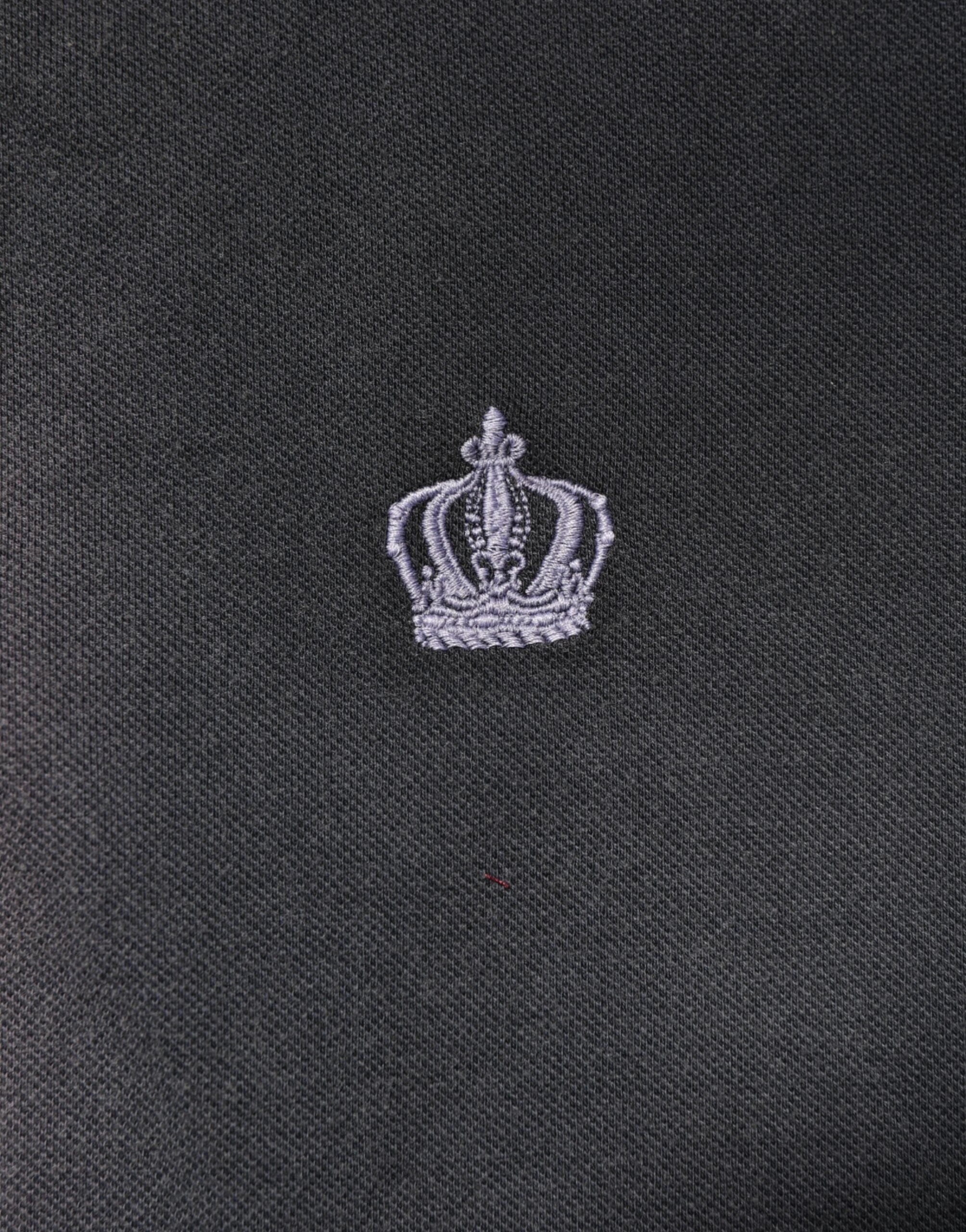 Dolce & Gabbana Gray Cotton Crown Collared Men Polo T-shirt by Dolce & Gabbana