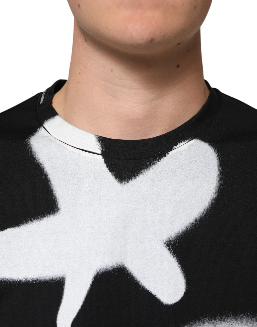 Dolce & Gabbana Black Cotton DG Logo Graffiti Short Sleeve T-shirt by Dolce & Gabbana