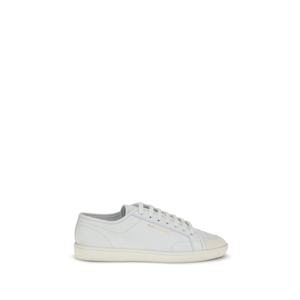 Saint Laurent White Calf Leather Bos Taurus Low Top Sneakers