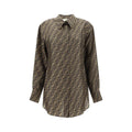 Fendi Brown Silk Pattern Shirt by Fendi