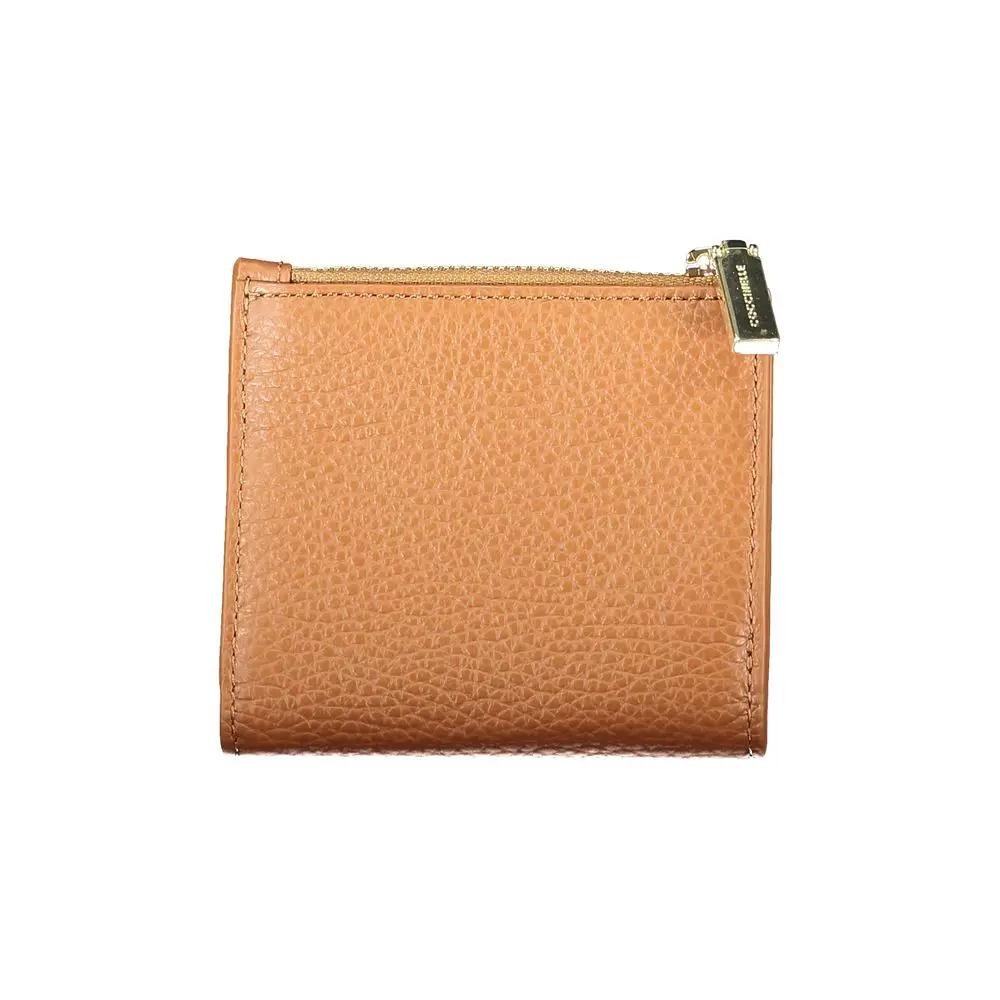 Portefeuille femme en cuir marron Coccinelle