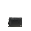 Fendi Black Calf Leather Bos Taurus Clutch Bag by Fendi
