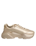 Dolce & Gabbana Gold Leather Daymaster Women Sneaker Shoes by Dolce & Gabbana