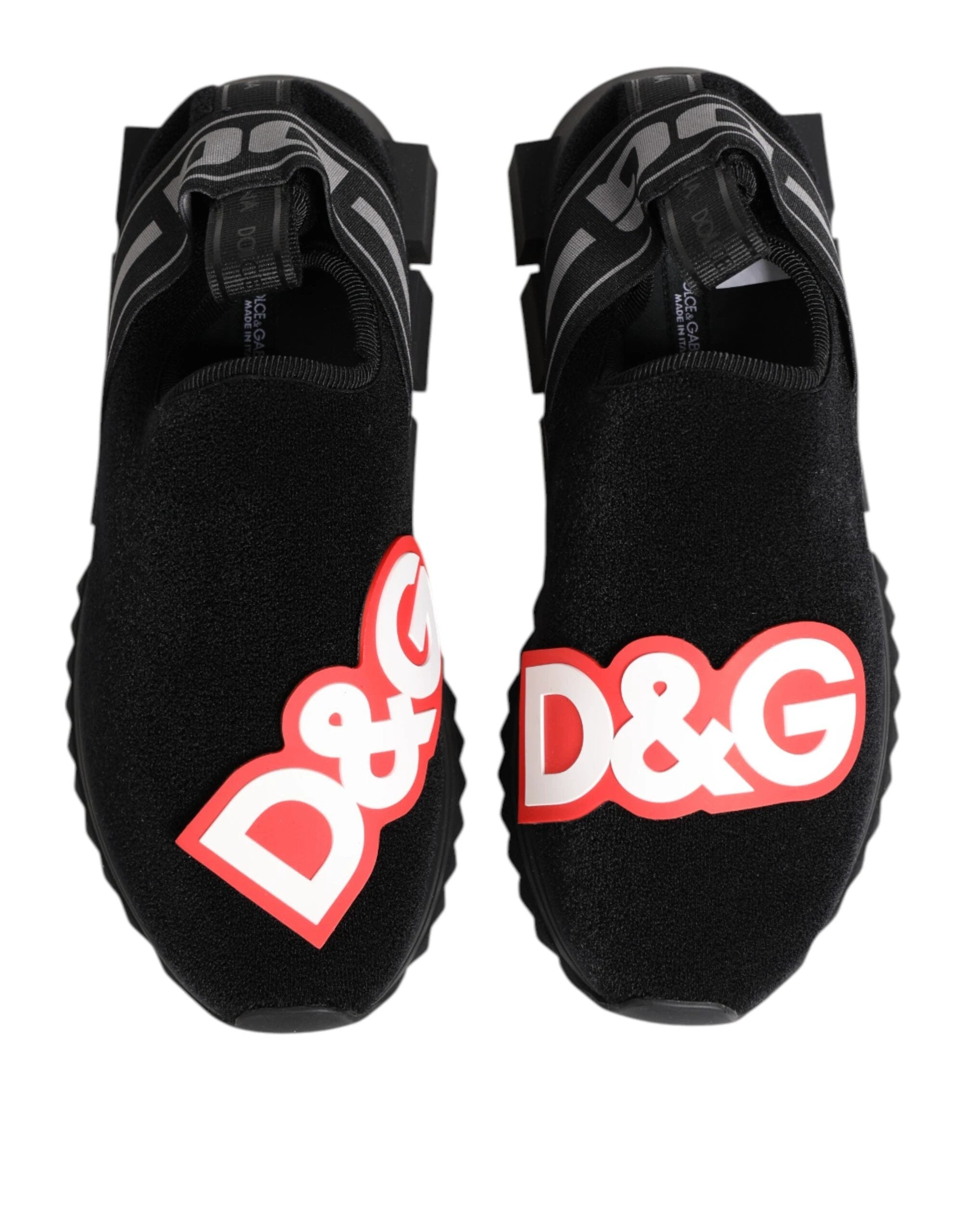 Dolce & Gabbana Black Grey Slip On Sorrento Sneakers Shoes by Dolce & Gabbana