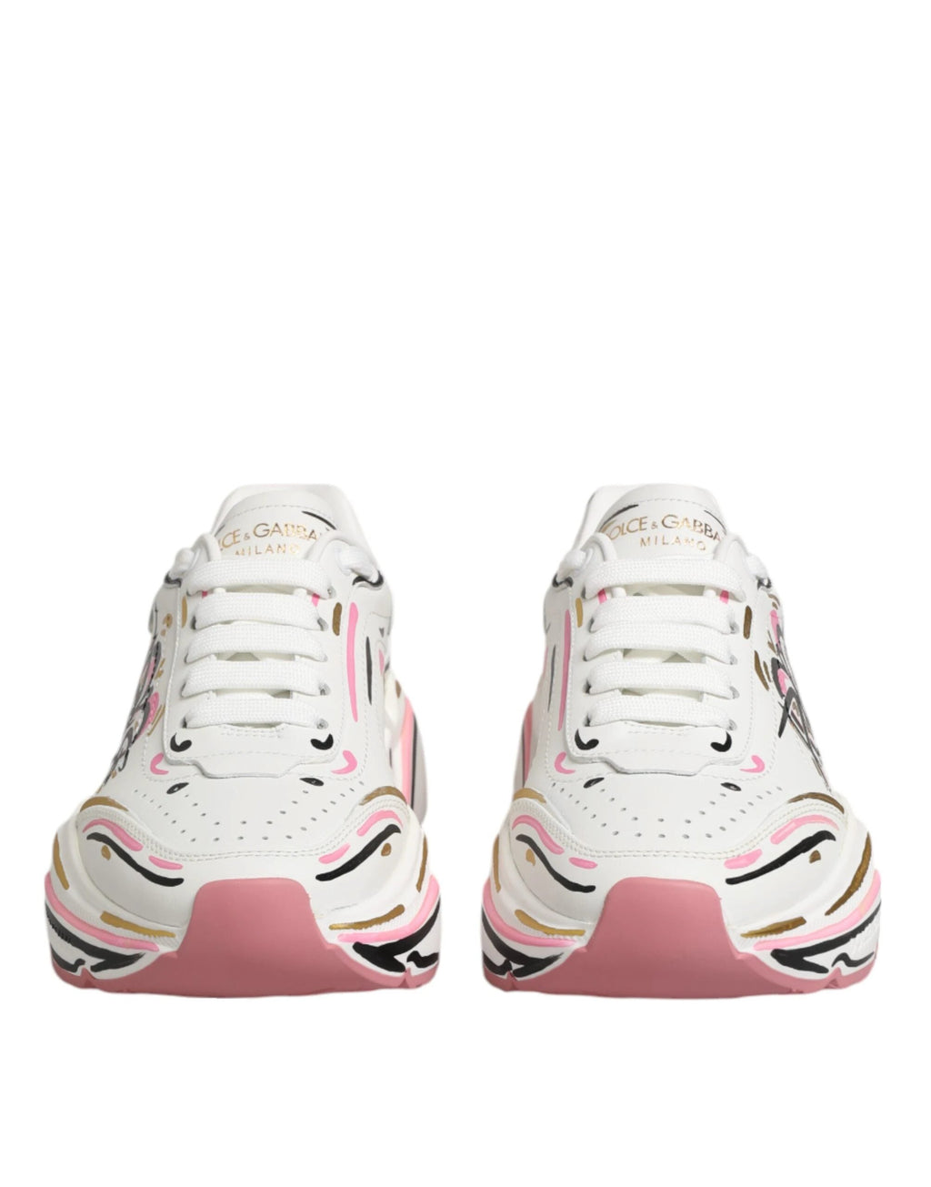 Dolce & Gabbana Multicolor Hand Painted DAYMASTER Sneaker Shoes by Dolce & Gabbana