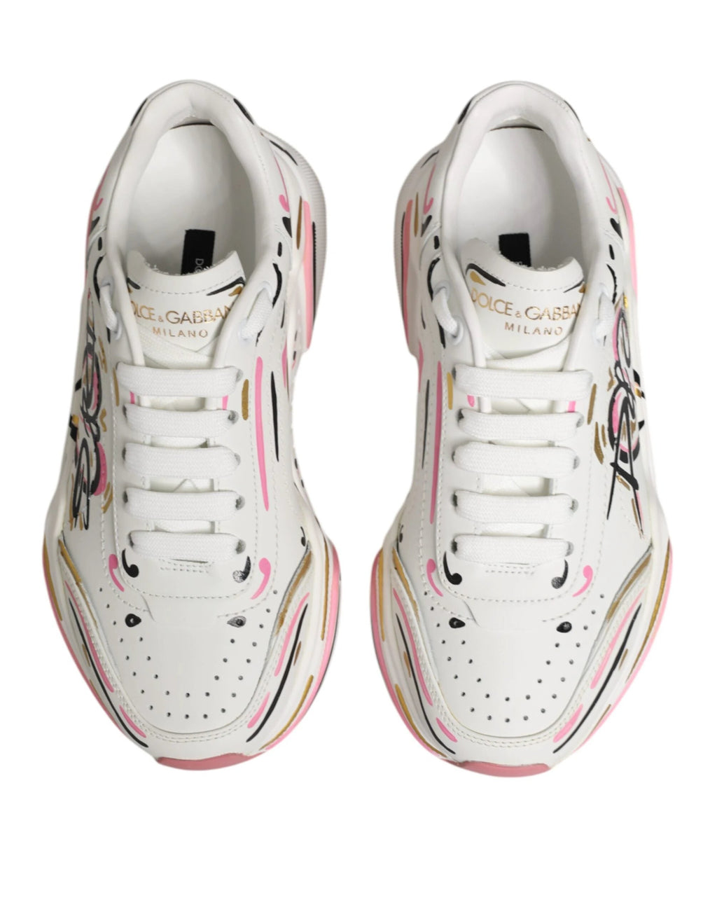 Dolce & Gabbana Multicolor Hand Painted DAYMASTER Sneaker Shoes by Dolce & Gabbana
