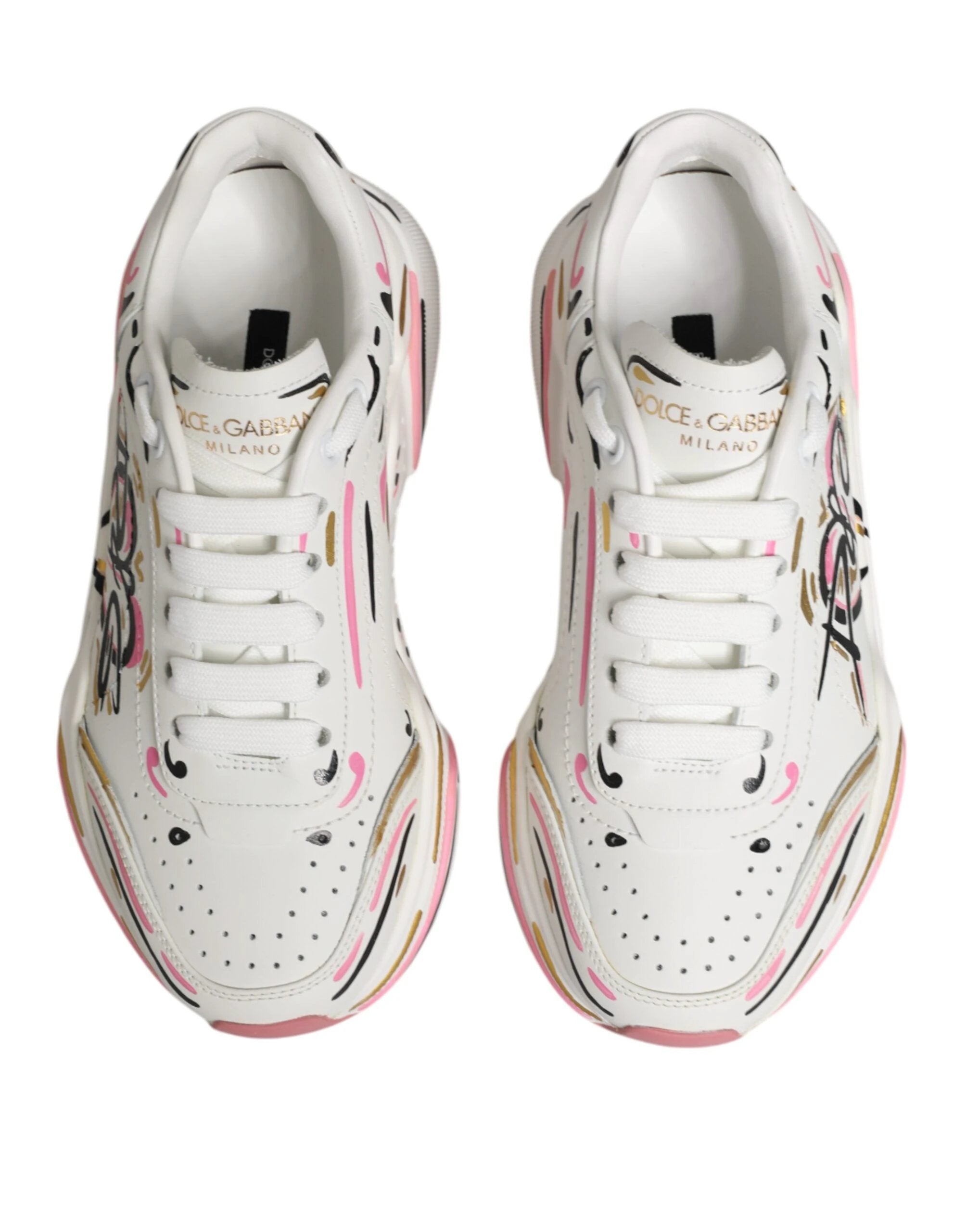 Dolce & Gabbana Multicolor Hand Painted DAYMASTER Sneaker Shoes by Dolce & Gabbana