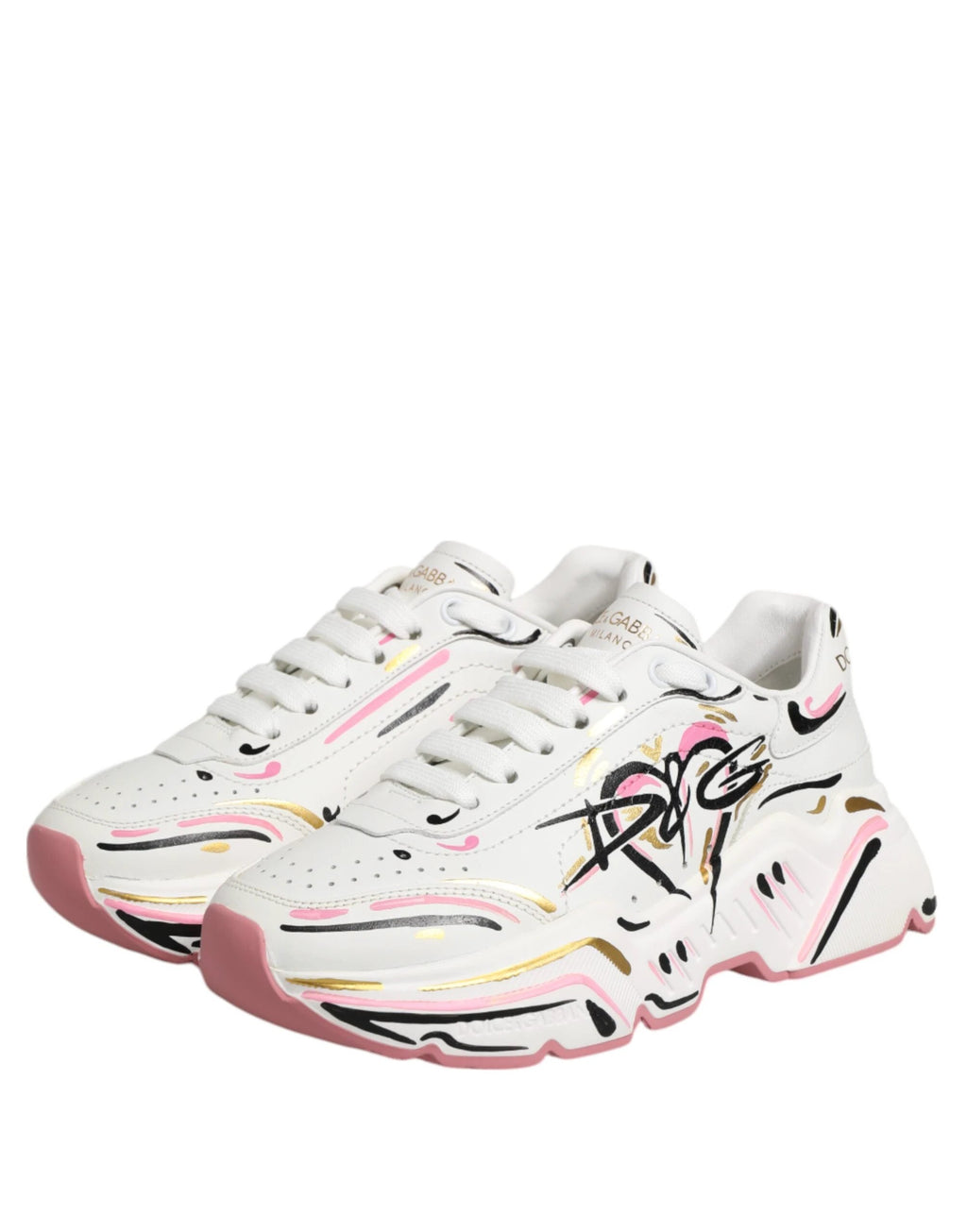 Dolce & Gabbana Multicolor Hand Painted DAYMASTER Sneaker Shoes by Dolce & Gabbana