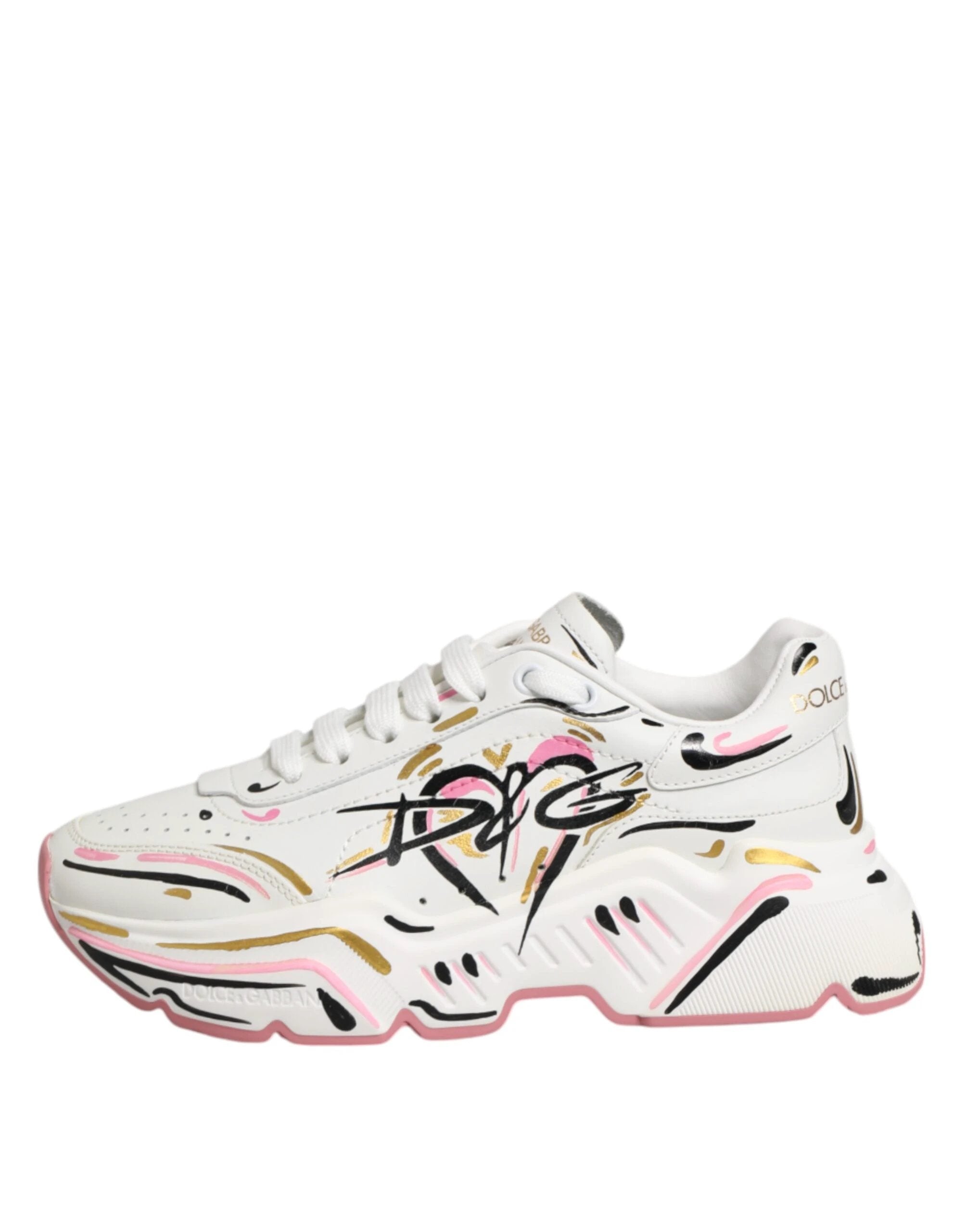 Dolce & Gabbana Multicolor Hand Painted DAYMASTER Sneaker Shoes by Dolce & Gabbana