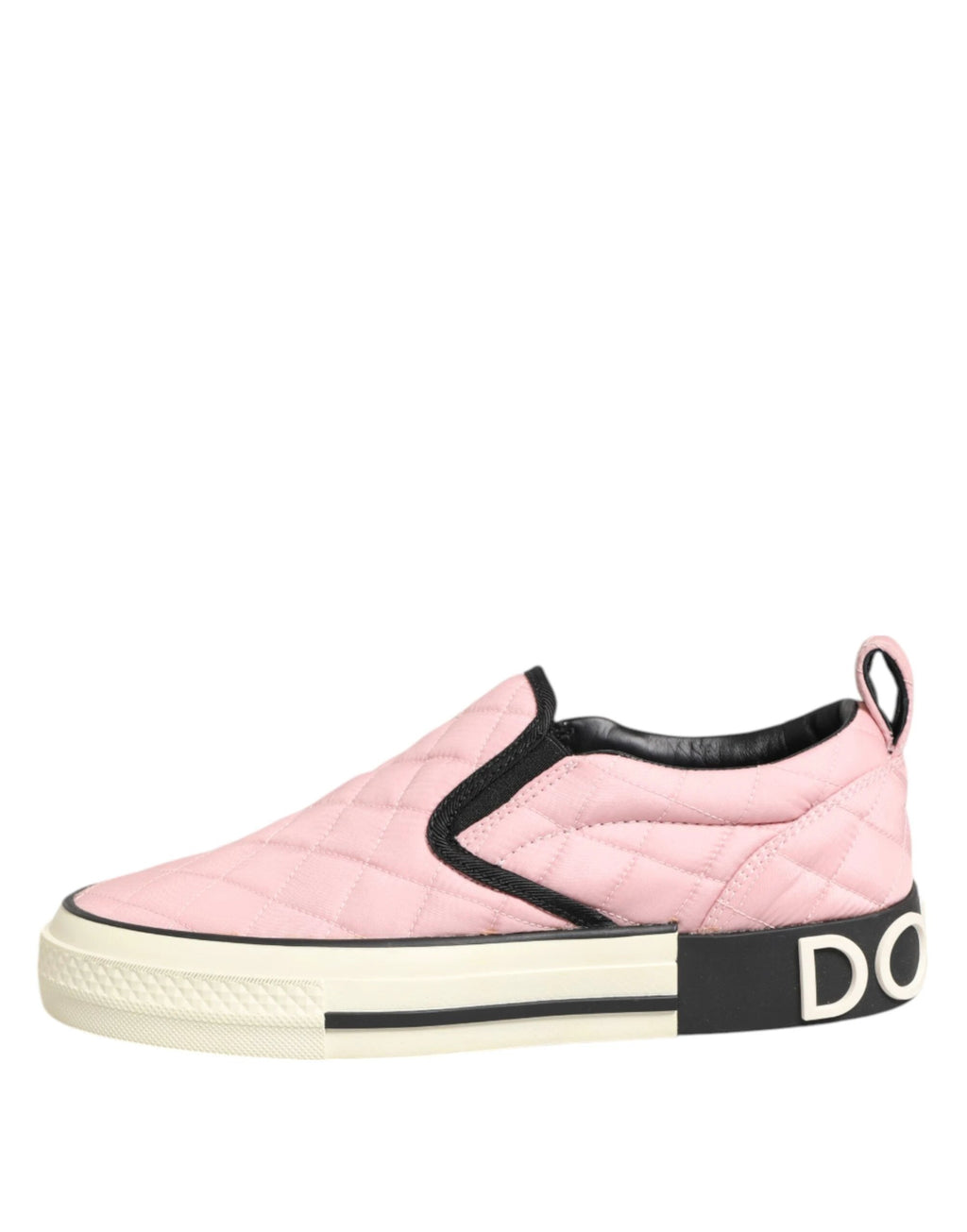 Dolce & Gabbana Pink Quilted Nylon Slip-On Sneaker Shoes by Dolce & Gabbana