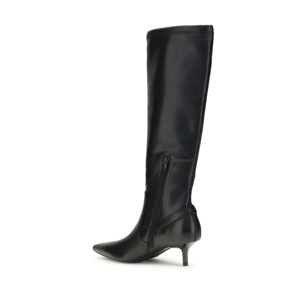 PINKO Black Goatskin Ankle Boots