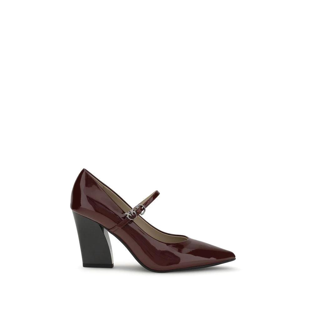 PINKO Bordeaux Calf Leather Bos Taurus High Heel Pumps by PINKO