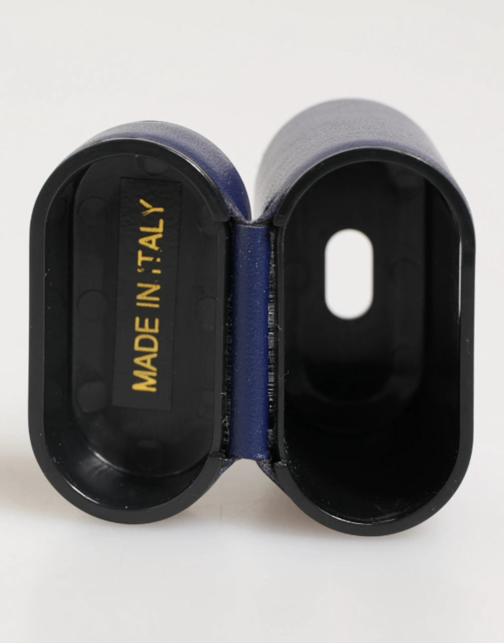 Dolce & Gabbana Blue Leather Logo Print Flip Holder Men Airpods Case by Dolce & Gabbana