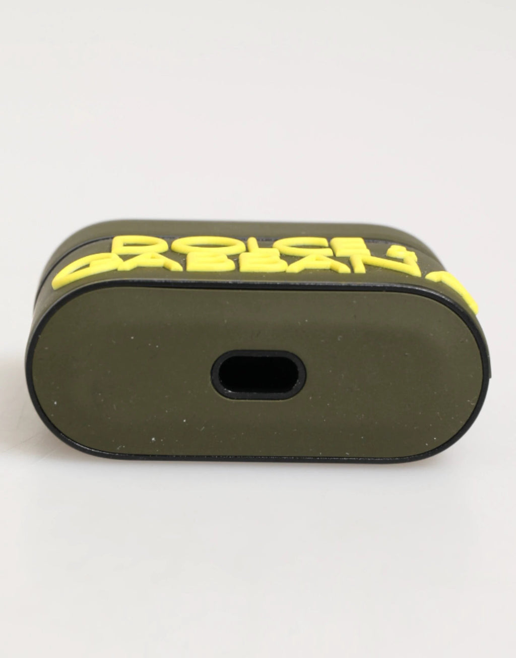 Dolce & Gabbana Army Green Rubber Logo Embossed Accessory Airpods Case by Dolce & Gabbana