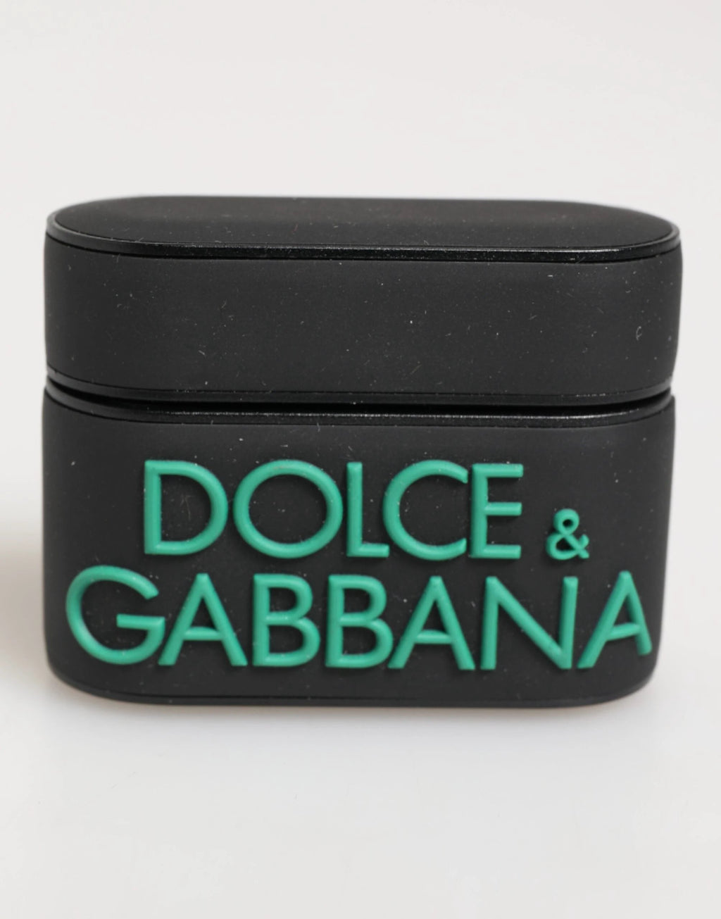 Dolce & Gabbana Black Mint Rubber Logo Embossed Accessory Airpods Case by Dolce & Gabbana