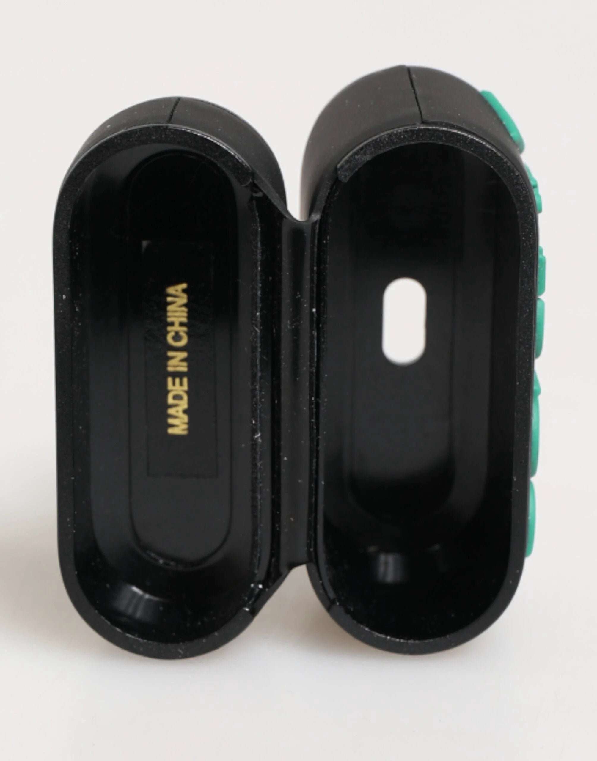 Dolce & Gabbana Black Mint Rubber Logo Embossed Accessory Airpods Case by Dolce & Gabbana