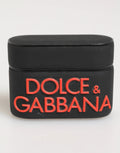 Dolce & Gabbana Black Orange Rubber Logo Embossed Accessory Airpods Case by Dolce & Gabbana