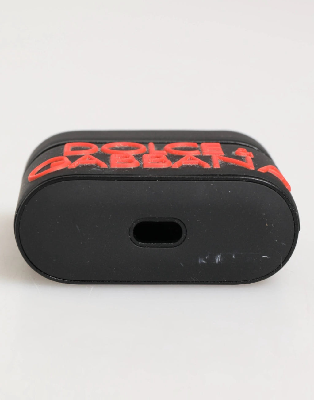 Dolce & Gabbana Black Orange Rubber Logo Embossed Accessory Airpods Case by Dolce & Gabbana