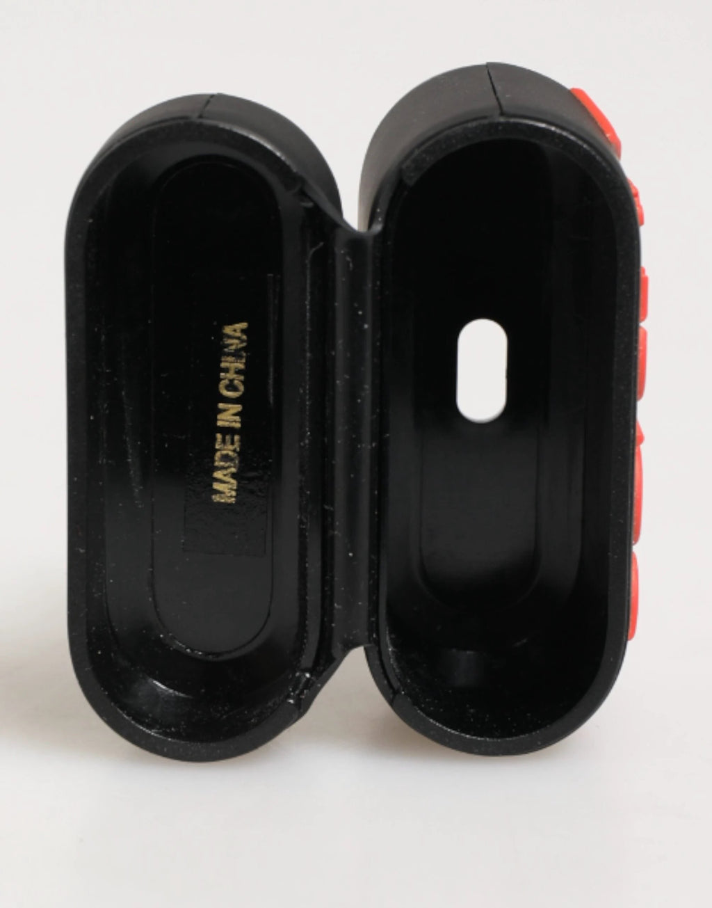 Dolce & Gabbana Black Orange Rubber Logo Embossed Accessory Airpods Case by Dolce & Gabbana