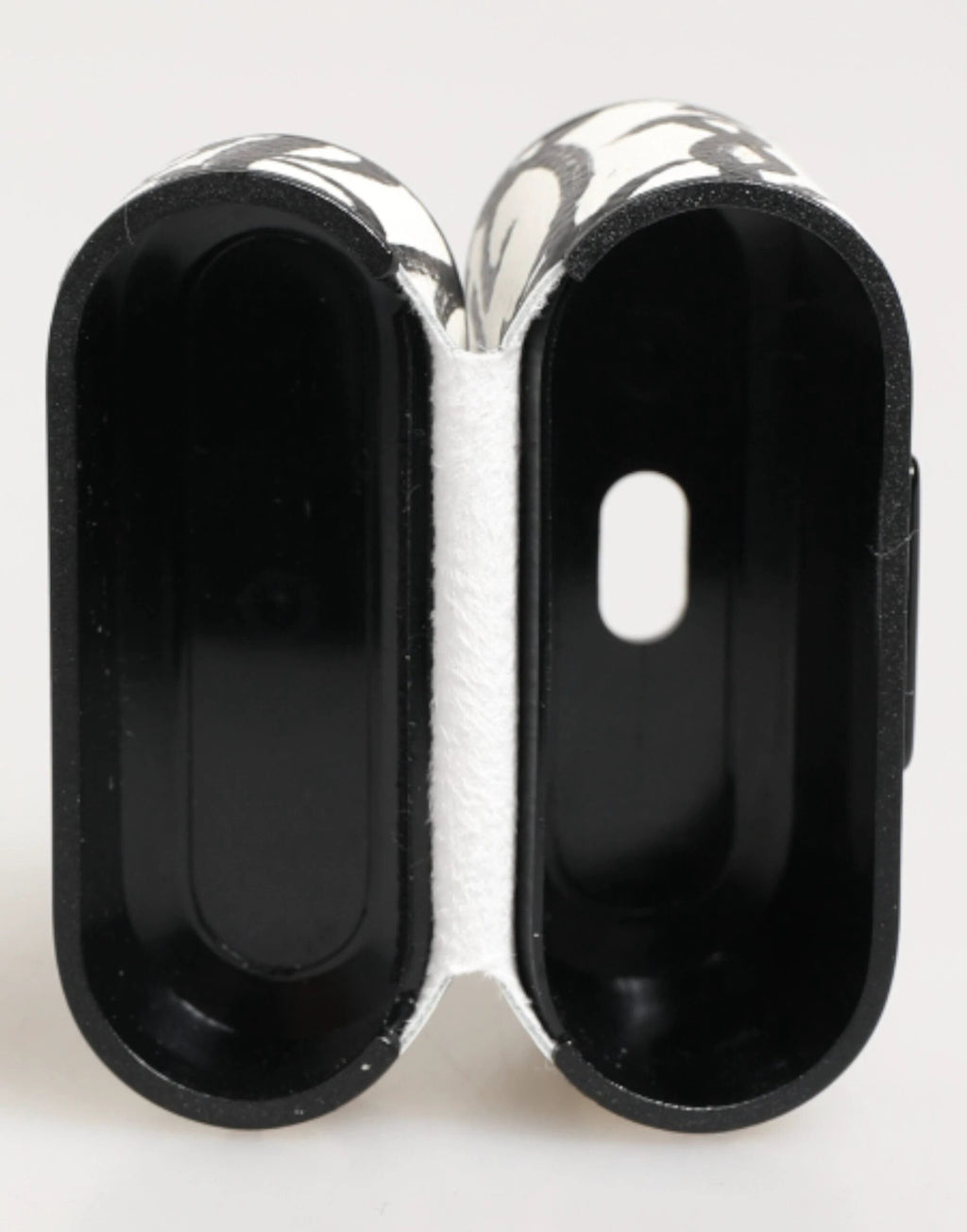 Dolce & Gabbana Black White Leather Monogram Print Logo Holder Airpods Case by Dolce & Gabbana