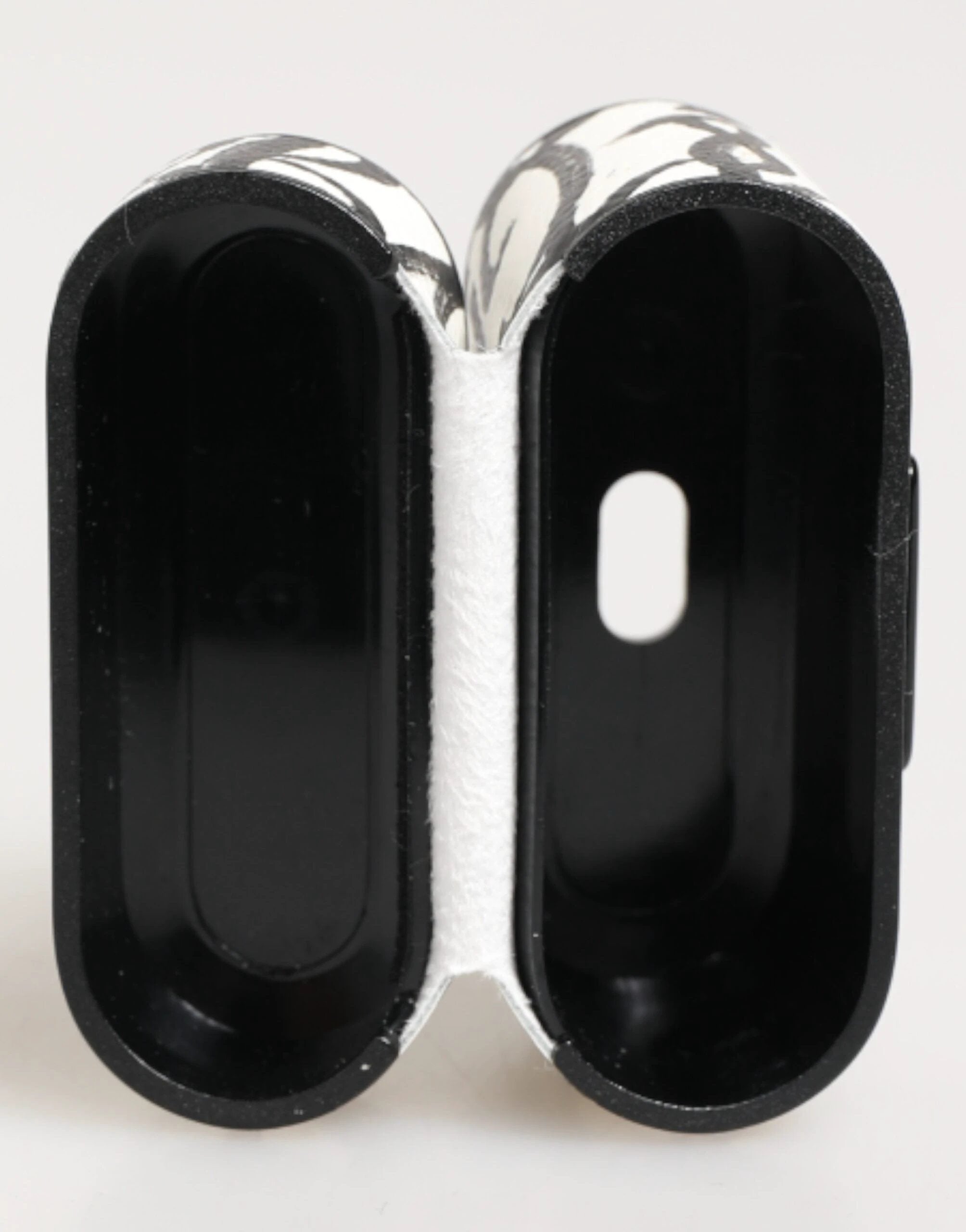 Dolce & Gabbana Black White Leather Monogram Print Logo Holder Airpods Case by Dolce & Gabbana
