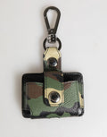 Dolce & Gabbana Multicolor Camouflage Leather Metal Accessory Airpods Case by Dolce & Gabbana