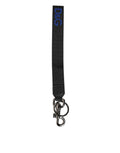 Dolce & Gabbana Black Blue DG Logo Polyester Brass Holder Keychain Keyring by Dolce & Gabbana