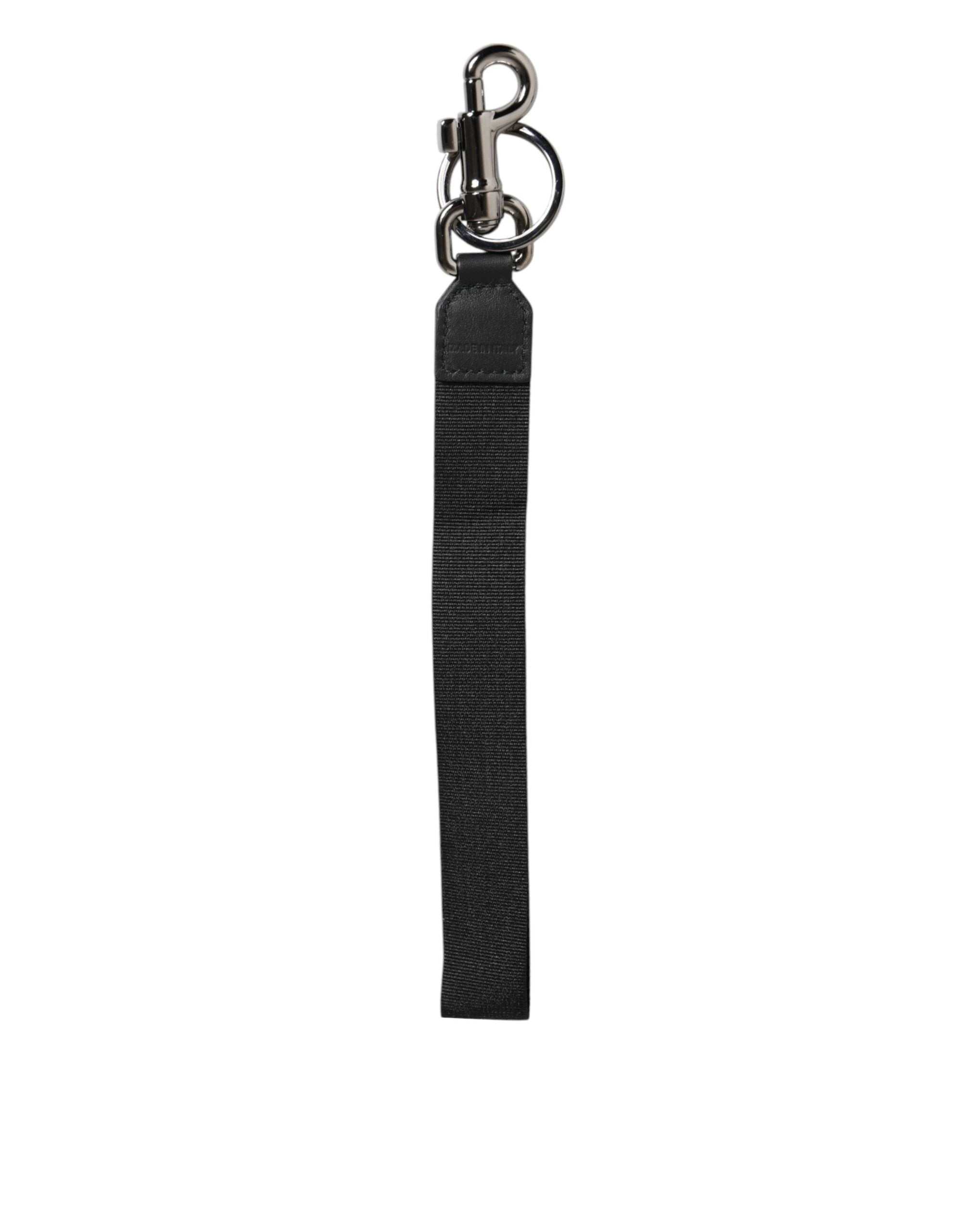 Dolce & Gabbana Black Blue DG Logo Polyester Brass Holder Keychain Keyring by Dolce & Gabbana